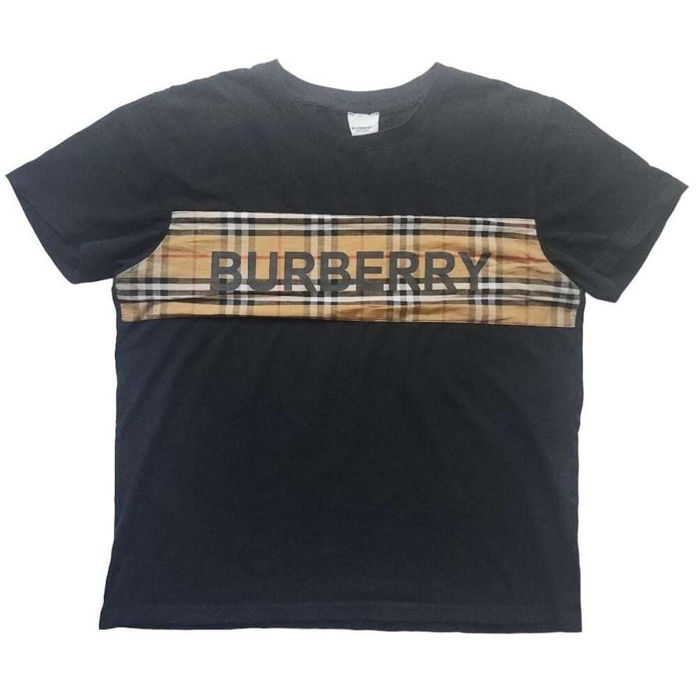 Burberry Check Panel T-Shirt Black Boxy Fit